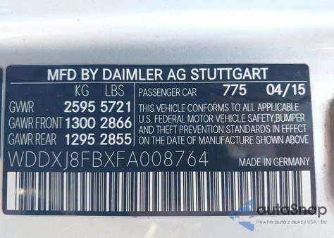 2015 Mercedes-Benz S 550 4Matic из США, поврежденный, VIN WDDXJ8FBXFA008764